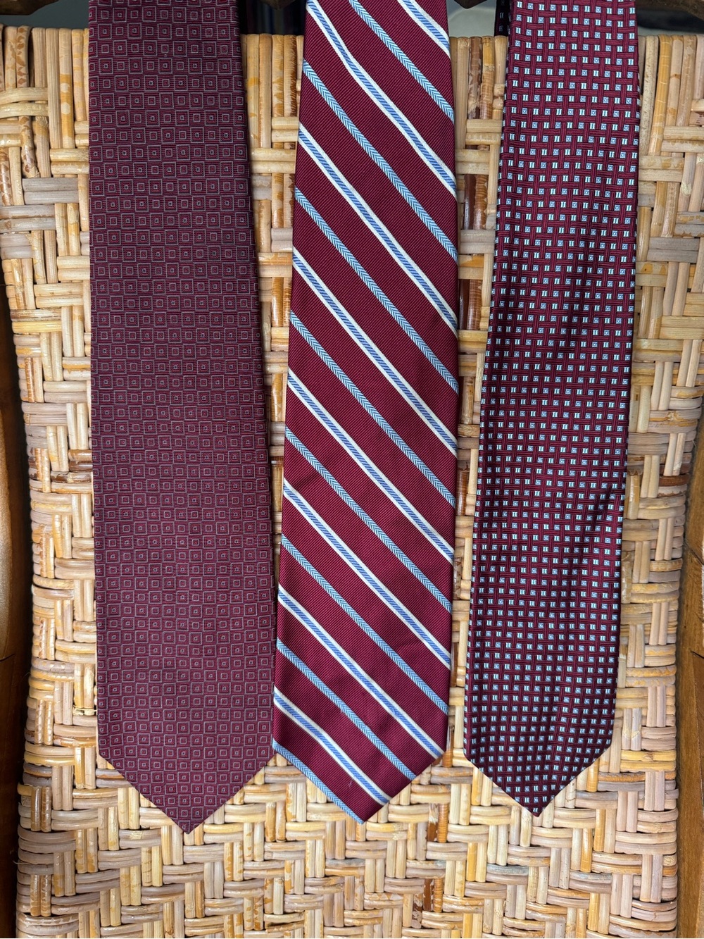 Brooks Brothers tie set - Burgundy Patterned Neck Tie Collection